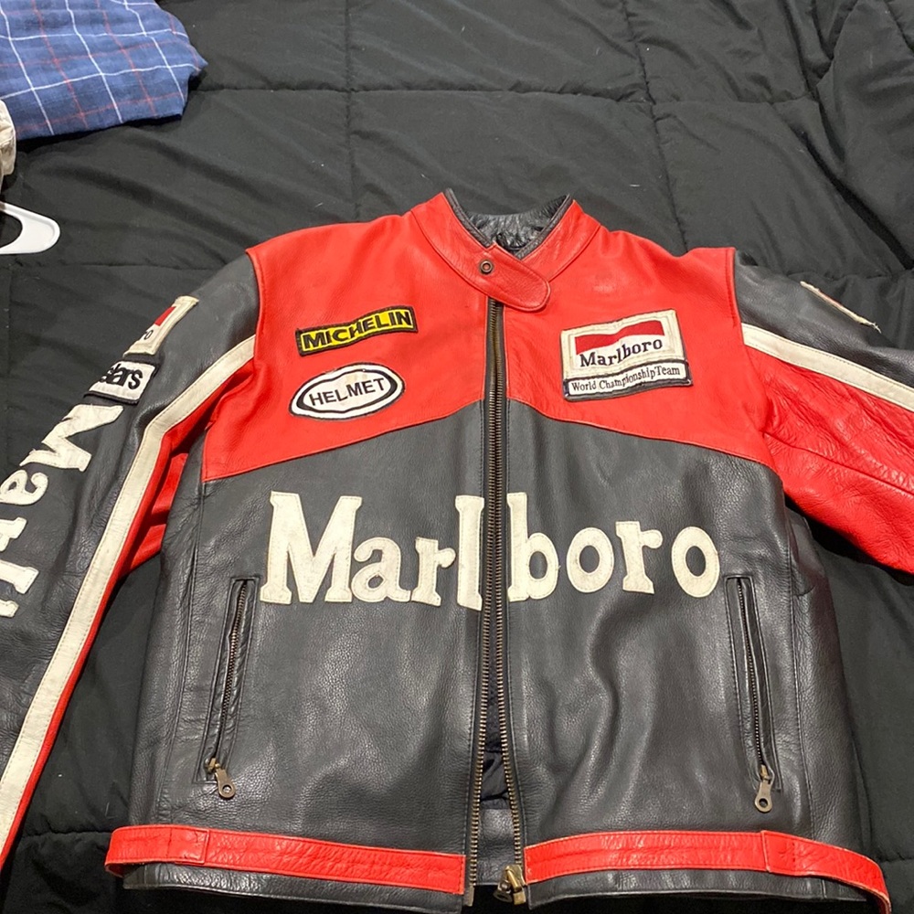 Real Leather Marlboro Racing Jacket.